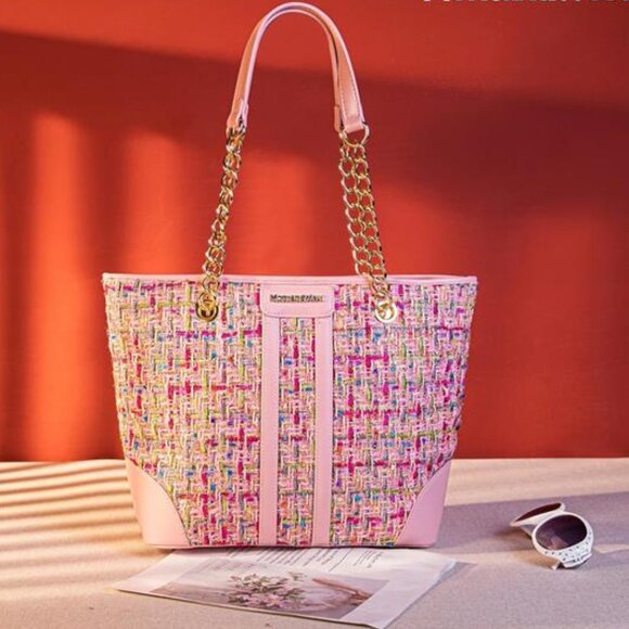 Tote Bag Quilted Chain Pink2